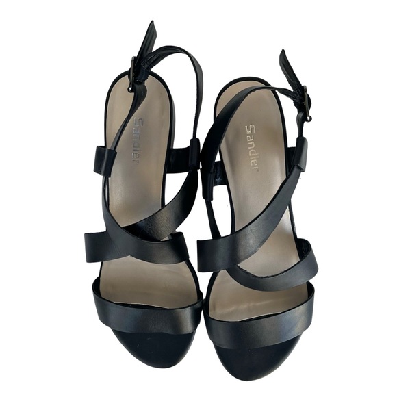 ⭐️SOLD⭐️ Sandler Black Leather Strappy Sandals with Block Heel Size 8 - Picture 5 of 8